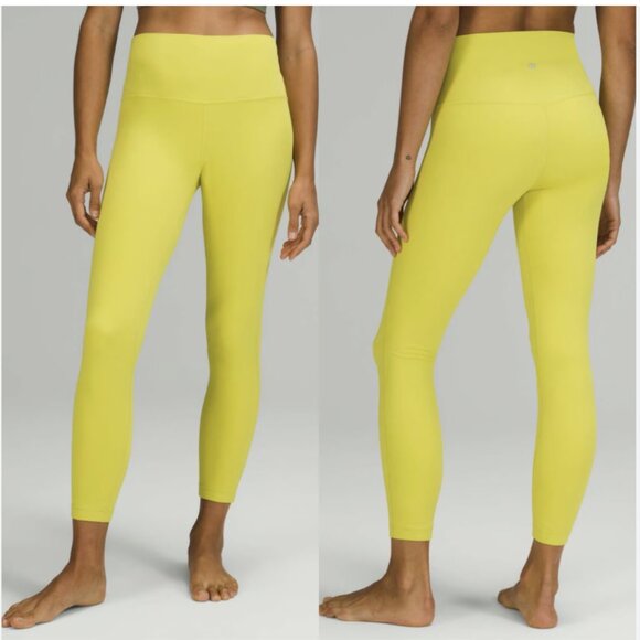 Lululemon Align High-Rise Pant Legging 25" Yellow Serpentine Nulu Double Lined 8 - Picture 1 of 15